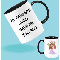 Mein Lieblingskind Verschenke Mir Diese Tasse Mit Benutzerdefiniertem Bild Und Wunschnamen; Kaffeetasse, Weiß Farbiger Innenseite Henkel Mein Lieblingskind Verschenke Mir Diese Tasse Mit Benutzerdefiniertem Bild Und Wunschnamen; Kaffeetasse, Weiß Farbiger Innenseite Henkel von CoolDesignLovers