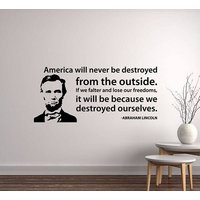 Abraham Lincoln Zitat Wandtattoo Präsident Vinyl Aufkleber Politiker Wand Kunst Geschichte Politisch Patriotisch Wohnkultur Büro Poster Zeichen 62Qs von CoolWallStories