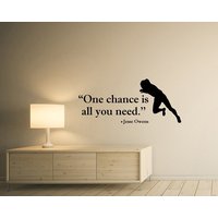 One Chance Is All You Need Jesse Owens Motivierender Spruch Wandtattoo Sportler Sprinter Vinyl Aufkleber Goal Art Sport Home Gym Dekor 63Qs von CoolWallStories