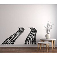 Reifenspuren Wandtattoo Straße Auto Spuren Vinyl Aufkleber Truck Sport Rennen Racing Art Home Interior Kinder Jungen Zimmer Spielzimmer Dekor 1Ts von CoolWallStories