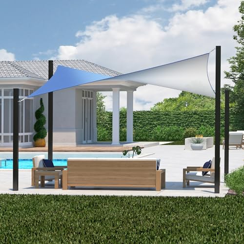 Coolaroo Dualshade Outdoor-Sonnensegel mit 95% UV-Schutz und Montageset, 365,8 x 243,8 cm, rechteckig, Farbe: Santorini von Coolaroo
