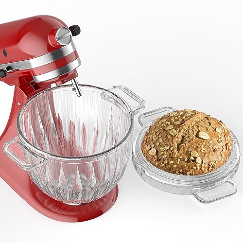 Coolcook Glasschüssel für KitchenAid 4,5–5 Quart Standmixer (Bread Glass Bowl) von Coolcook