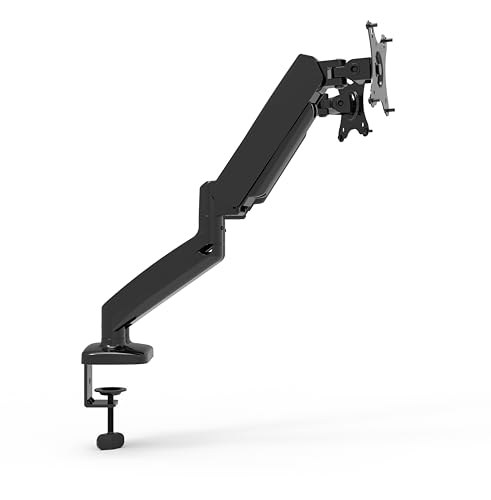 Cooleben Single Monitor Mount, 13 bis 27 Zoll Gas Spring Monitor Arm, verstellbarer Ständer, Vesa Mount mit Klemme und Grommet Base - Passt 1-8kg / 2-17.6lbs LCD (Single Monitor Mount) von Cooleben
