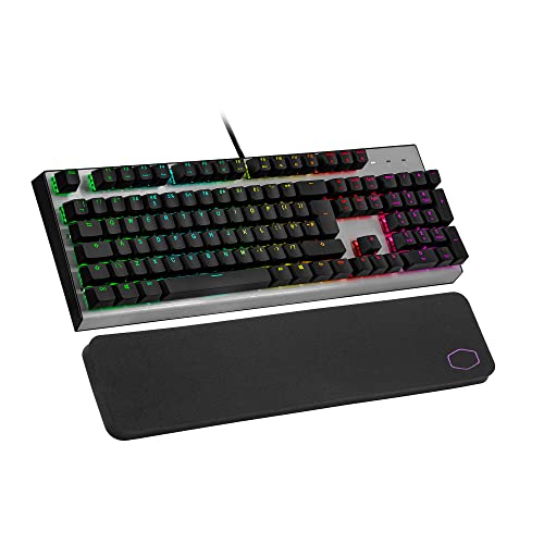 Cooler Master CK351 Optical Gaming Keyboard (UK Layout) - Red Switches (Hot-Swappable), Full NKRO, Per-Key RGB (MasterPlus+), Wrist Rest, Customisable Keycaps - Full-Sized, Wired, QWERTY von Cooler Master
