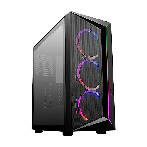 Cooler Master CMP 510 - ARGB-PC-Gehäuse, 3 x 120 mm vorinstallierte Lüfter, Seitenwand aus gehärtetem Glas von Cooler Master