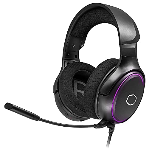 Cooler Master MH650 RGB Gaming Headset with Virtual 7.1 Surround Sound - Cross-Platform Compatible with 50mm Neodymium Audio Drivers, Ultra-Clear Boom Mic and Portable Frame - USB Type A, Black von Cooler Master