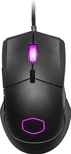 Cooler Master MM310 RGB Ultraleichte 50g Gaming-Maus mit Kabel – NVIDIA Reflex, optischer Sensor PAW3327 (12.000 DPI), 5 programmierbare Tasten, glatt gleitende PTFE-Füße, MasterPlus+ (PC) – Schwarz von Cooler Master