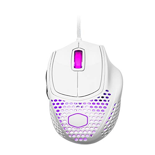 Cooler Master MM720 RGB-LED Claw Grip Gaming Maus mit Kabel - Ultra-leichte 49g Wabenschale, 16000 DPI Optischer Sensor, 70 Millionen Klick Micro Switches, PTFE Gleit-Füße - Glänzend, Weiß von Cooler Master