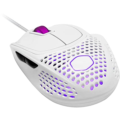 Cooler Master MM720 RGB-LED Claw Grip Gaming Maus mit Kabel - Ultra-leichte 49g Wabenschale, 16000 DPI Optischer Sensor, 70 Millionen Klick Micro Switches, PTFE Gleit-Füße - Glänzend, Weiß von Cooler Master