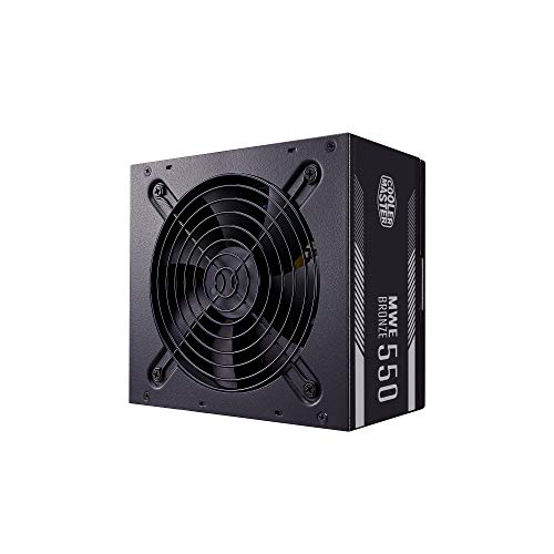 Cooler Master MWE 550 Bronze V2, PC-Netzteil (EU-Stecker), 80 PLUS Bronze, 550 Watt Netzteil mit temperaturempfindlichen HDB-Lüfter, DC-DC + LLC-Schaltung mit + 12V-Schiene, nicht modular von Cooler Master