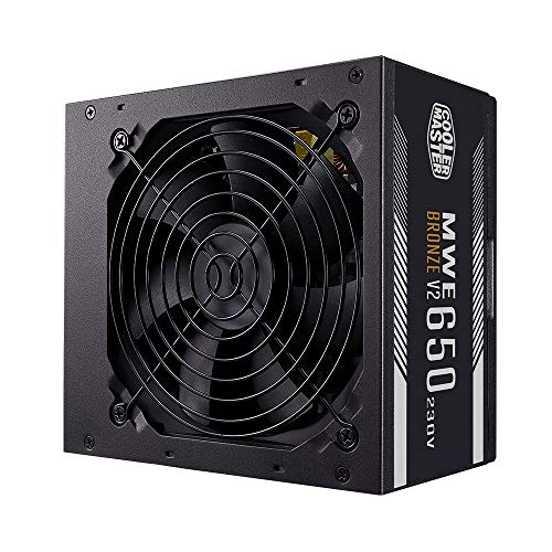 Cooler Master MWE 650 Bronze 230V V2, PC-Netzteil (EU-Stecker), 80 PLUS Bronze, temperaturempfindlichen HDB-Lüfter, DC-DC + LLC-Schaltung mit + 12V-Schiene, nicht modular von Cooler Master