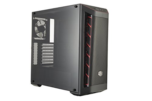 Cooler Master MasterBox MB511 - ATX-PC-Gehäuse mit Mesh-Front, Racing-Design Lufteinlässen, transparenter Seitenwand, flexiblen Luftstromkonfigurationen - roter Akzent von Cooler Master