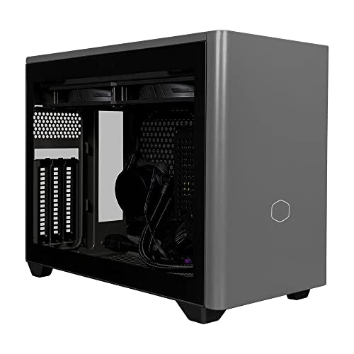 Cooler Master MasterBox NR200P MAX Mini-ITX PC-Gehäuse - Seitenteil aus gehärtetem Glas, 280mm AIO-CPU-Kühler, 850W 80-PLUS Gold SFX-Netzteil, vertikale GPU-Halter mit PCI-e 4.0 x16 Riser von Cooler Master
