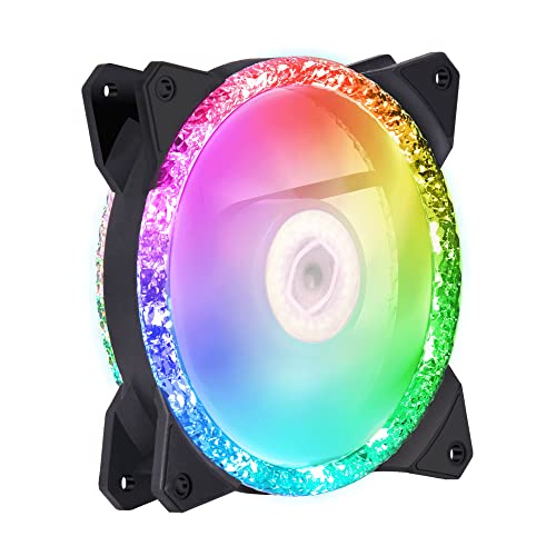 Cooler Master MasterFan MF120 Prismatic – 120-mm-Gehäuselüfter, adressierbare Triple-Loop-RGB-Beleuchtung, Kristalleffekt, geräuschlos – universelle Kompatibilität von Cooler Master