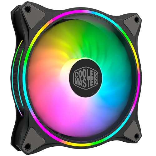 Cooler Master MasterFan MF140 Halo ARGB - Adressierbares RGB-Design mit Beleuchtungsringen, Gehäuse & Kühlung, Hybrid-Lüfterblätter mit Smart-Sensor und Vibrationsdämpfungsrahmen - 140 mm von Cooler Master