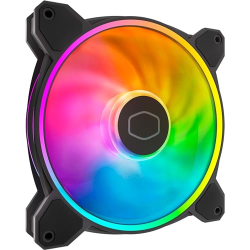 Cooler Master MasterFan MF140 Halo2 ARGB – 140mm Gehäuselüfter, adressierbare Dual-Ring-RGB-Beleuchtung, Rifle-Lager, vergrößerte Luftausgleichsblätter mit Stausensorschutz und verbesserter Treiber-IC Cooler Master MasterFan MF140 Halo2 ARGB – 140mm Gehäuselüfter, adressierbare Dual-Ring-RGB-Beleuchtung, Rifle-Lager, vergrößerte Luftausgleichsblätter mit Stausensorschutz und verbesserter Treiber-IC von Cooler Master