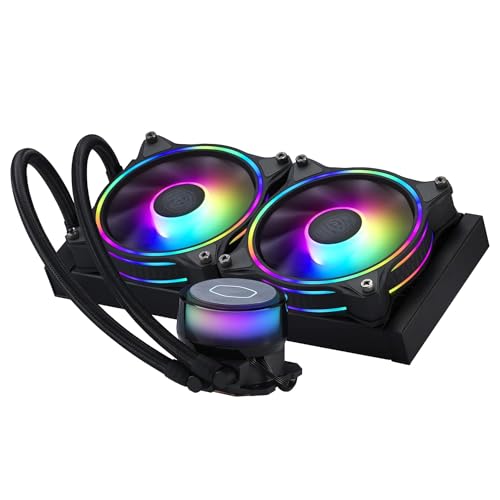 Cooler Master MasterLiquid ML240 Illusion CPU-Flüssigkeitskühler – AIO-Wasserkühlungssystem, Pumpe der 3. Gen, Schwarz von Cooler Master