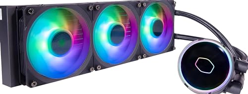 Cooler Master MasterLiquid PL360 Flux CPU-Kühler - AIO Wasserkühlung mit 3 x 120mm Lüfter, 360mm Kühler inkl. ARGB-Controller (2te Generation) - AMD- und Intel-kompatibel von Cooler Master