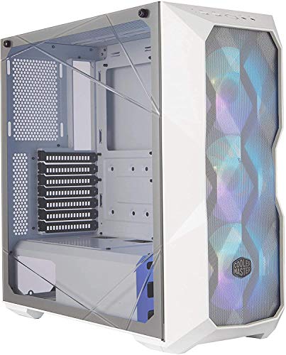 Cooler Master MasterBox TD500 Mesh - ARGB-PC-Gehäuse mit 3 vorinstallierten Lüftern x 120 mm, gehärteter Glas-Seitenwand, flexiblen Luftstromkonfigurationen - Weiß von Cooler Master