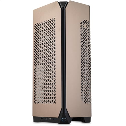 Cooler Master NCORE 100 MAX Bronze Mini-ITX SFF Tower-Gehäuse – maßgeschneiderter AIO-Kühler, 850 W SFX Gold ATX 3.0 Netzteil, einfache Installation, PCIe 4.0 Riser-Kabel und vertikale GPU-Halterung von Cooler Master