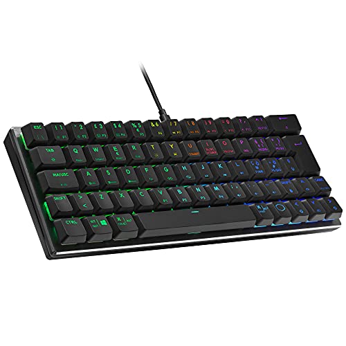 Cooler Master SK620 Kabelgebundene Gaming-Tastatur – Kompaktes 60%-Layout, flache mechanische Schalter, RGB-Beleuchtung pro Taste, On-the-Fly-Steuerung, macOS/Windows-kompatibel – QWERTY, ES Tastatur von Cooler Master