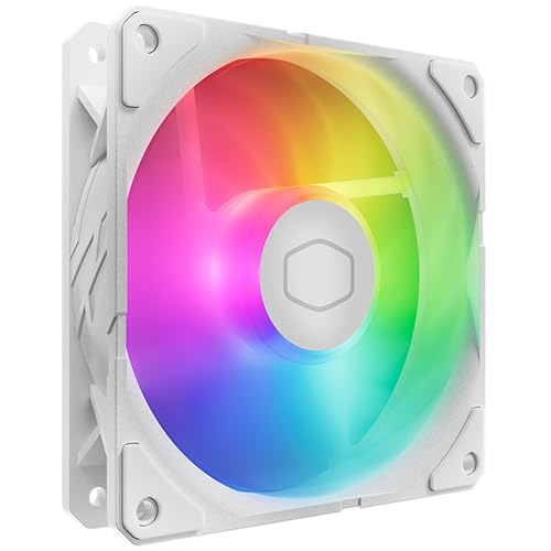Cooler Master SickleFlow Edge 120 ARGB – 120-mm-Lüfter (690–2500 U/min, PWM), hoher Luftstrom (70,7 CFM) und statischer Druck (3,61 mmH2O), ARGB Gen 2, LED-Controller, 32,8 dBA max. - Weiß von Cooler Master