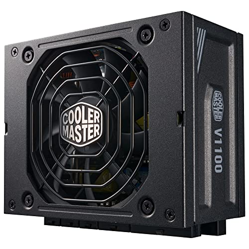 Cooler Master V1100 SFX Platinum – 80 PLUS Platinum, 1100 Watt SFX-Netzteil, vollständig modulares Netzteil, passend für Mini-ITX- bis ATX-Gehäuse, volle ATX 3.0-Unterstützung, leiser 92mm FDB-Lüfter von Cooler Master