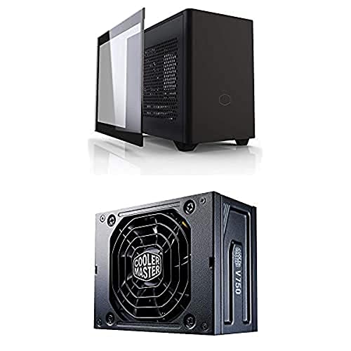 Cooler Master V750 SFX Gold, EU-Stecker - 750 W 80 Plus Gold 92 mm + MasterBox NR200P Mini-ITX-PC-Gehäuse - Seitenwand aus gehärtetem Glas, Gute Kühloptionen, vertikales GPU-Display von Cooler Master