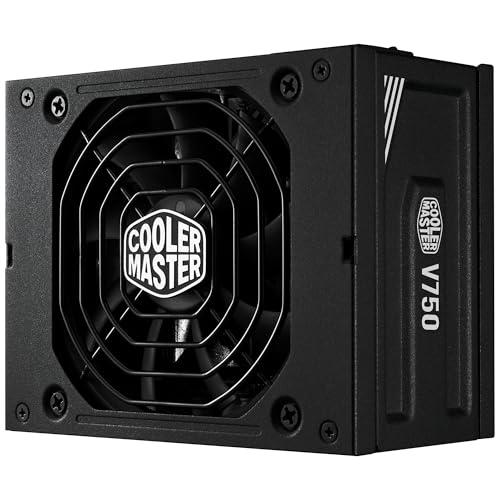 Cooler Master V750 SFX Gold ATX 3.1, UK Stecker - 750W 80 Plus Gold, Vollmodulares Netzteil, SFF/Mini-ITX Netzteil, 92mm FDB Lüfter, PCIe 5.1 Kabel, SFX-auf-ATX Halterung von Cooler Master