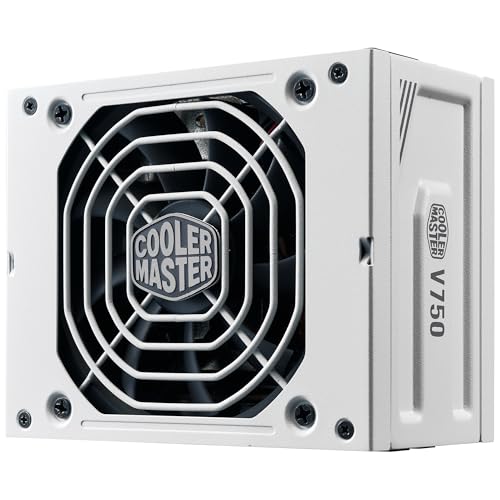 Cooler Master V750 SFX Gold ATX 3.1 White Edition, UK Stecker - 750W 80 Plus Gold, Vollmodulares Netzteil, SFF/Mini-ITX Netzteil, 92mm FDB Lüfter, PCIe 5.1 Kabel, SFX auf ATX Halterung von Cooler Master