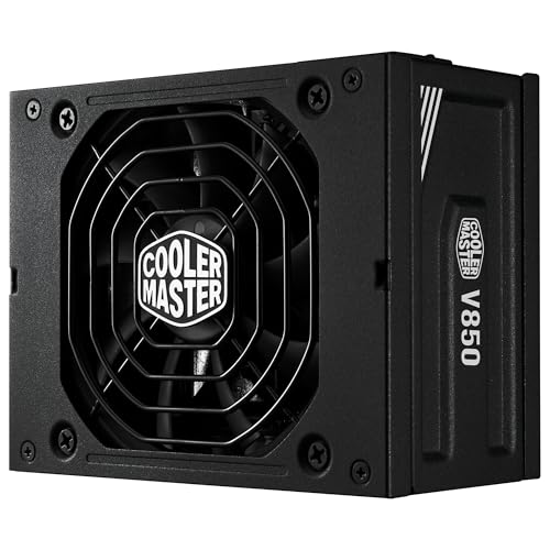 Cooler Master V850 SFX Gold ATX 3.1, EU-Stecker – 850 W 80 Plus Gold PC-Netzteil, vollmodulares Netzteil, SFF/mini-ITX-Netzteil, 92-mm-FDB-Lüfter, PCIe-5.1-Kabel, SFX-auf-ATX-Halterung - Schwarz von Cooler Master