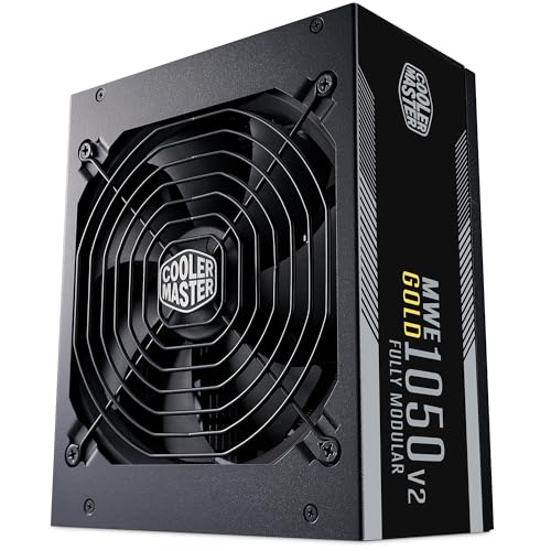 Cooler Master MWE Gold 1050 V2 ATX 3.1 Vollmodulares Netzteil – ATX 3.1-Unterstützung, 80 Plus Gold, 1050 Watt PC-Netzteil, PCIe 5.1-Verkabelung, 140 mm FDB-Lüfter, Hochtemperaturschwelle von Cooler Master