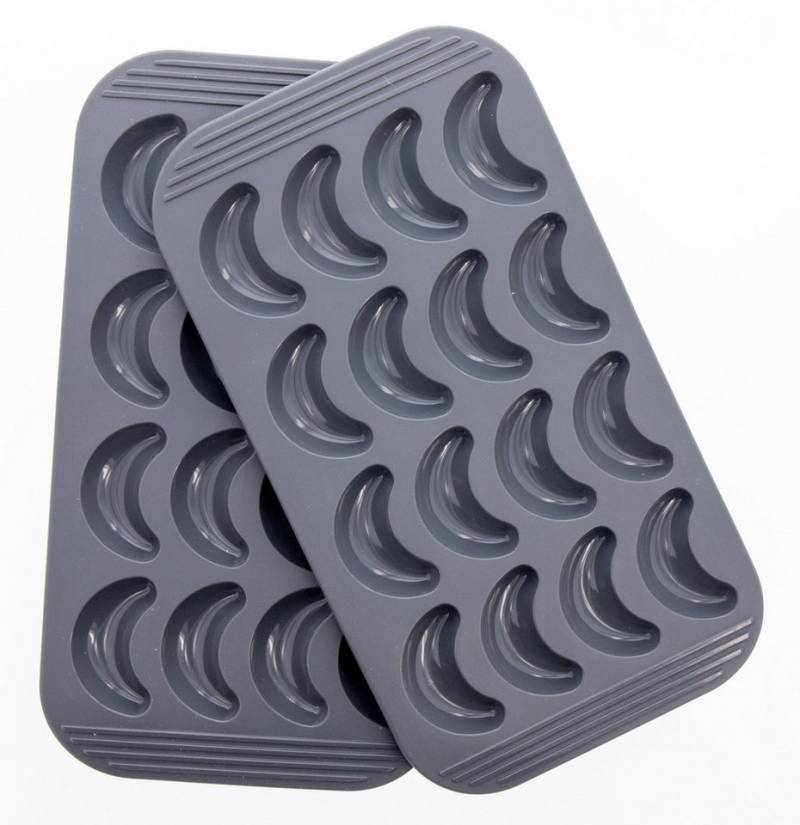 Coolinato Backform Coolinato Silikon Vanillekipferl Set 2tlg. GRAU, inkl. Teigschaber von Coolinato