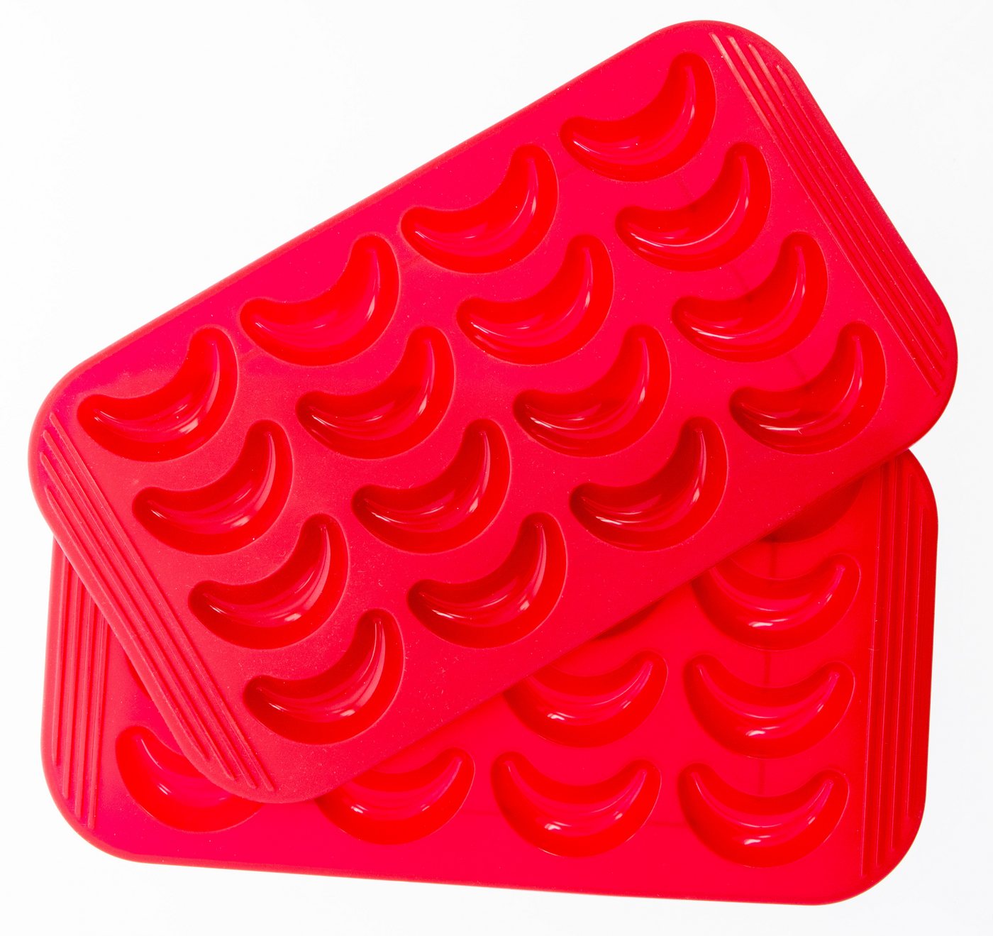 Coolinato Backform Coolinato Silikon Vanillekipferl Set 2tlg. ROT, inkl. Teigschaber von Coolinato