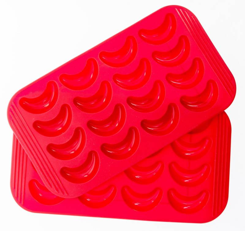 Coolinato Backform Coolinato Silikon Vanillekipferl Set 2tlg. ROT, inkl. Teigschaber von Coolinato