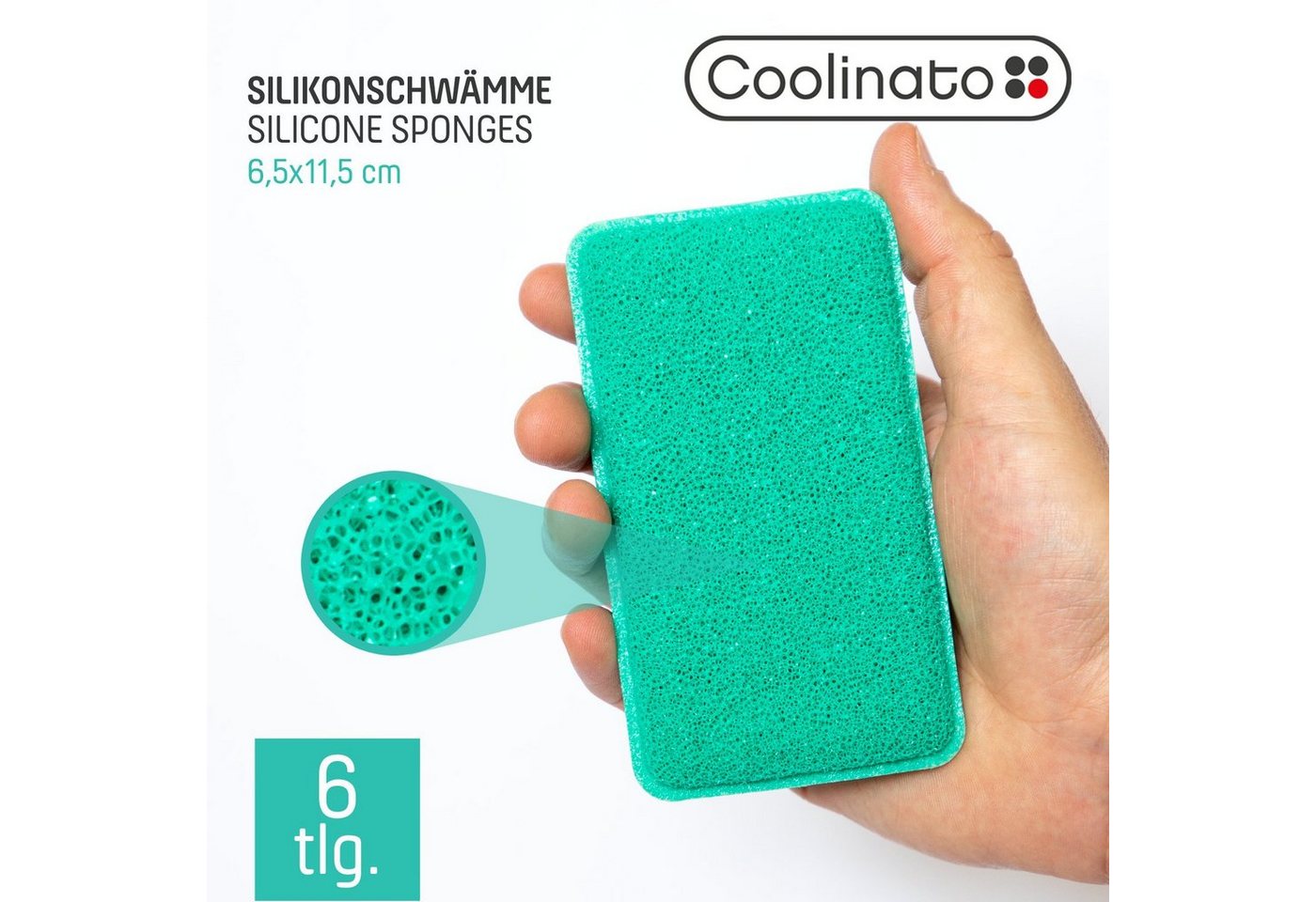 Coolinato Geschirrschwamm Coolinato Silkon Schwamm Set BUNT 6tlg. von Coolinato