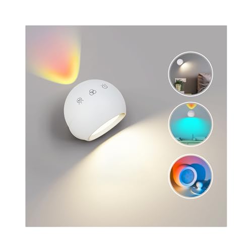 Coollamp Wandleuchte für den Innenbereich, Sonnenuntergangslampe, Auf- und Abwärtsbeleuchtung, Fernbedienung und Touch-Steuerung, 15 Leuchtmodi, Einstellung der Farben RGB7, Stimmungsmodus, kabellos von Coollamp