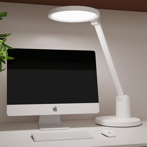 Schreibtischlampe LED Dimmbar mit Stabilem Sockel, 1000LM Ultra Hell Tischlampe, Nachttischlampe mit Touch-Steuerung und Memory-Funktion, 3 Farbmodi 7 Helligkeits für Büro, Lesen, Arbeit, Nachttisch von Coollamp