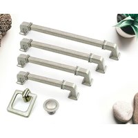 Antike Silber Pulls 128-224mm, Lange Ziehgriffe, Schrankgriffe, Möbelgriffe, Bauernhausknöpfe Und Zieher, Zinnzieher von CoolpStore