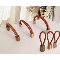 Lederknauf 2, 5 "3" 3, 75" 5" 64 80 96 128 160 Mm, Vegan Lederknäufe, Kunstlederknäufe, Schubladenknäufe, Möbelknäufe, Boho Möbelknäufe." von CoolpStore