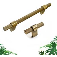 T Bar Knauf Und Pull Antik Messing Knurled Knäufe Pulls 5" 7, 5" 128 Mm Pulls, Cabinet Hardware von CoolpStore