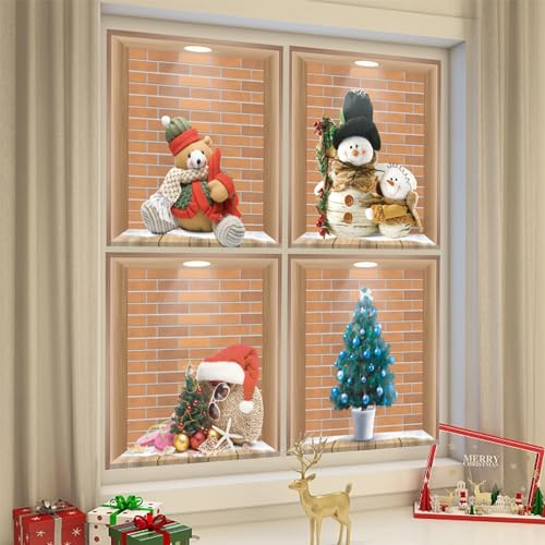 Cooltto Wandaufkleber Selbstklebende Fensterbilder für Weihnachten Weihnachts Dekoration Fensteraufkleber Weihnachtsmann Wandtattoo Wanddeko Wohnzimmer für Weihnachten Büro Wand Fenster von Cooltto