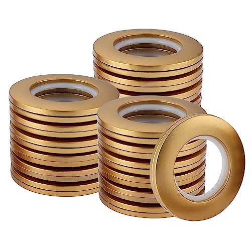 Coolty 32 Stück Vorhang Ösenringe Gardinenringe Vorhangringe Rund Kunststoff Ringe 40mm Innendurchmesser Gardinen Ösen für Fenstervorhang Duschvorhang Türvorhang Wohnaccessoires (Gold Mattiert) von Coolty