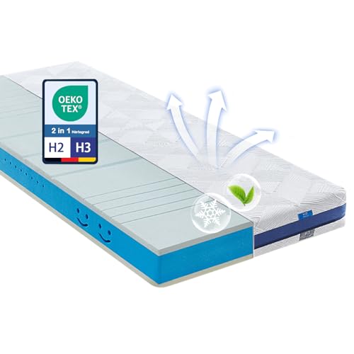 Coolux Sleep Matratze 100x200cm, 18CM dick High Density Memory Foam, Wendbare Matratze mit weicher & Fester Seite, Härtegrad 2 und 3 (H2 & H3), 7-Zonen Komfortschaum Matratze, Öko-Tex 100 von Coolux Sleep