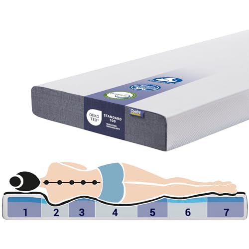 Coolux Sleep Matratze 120x200 Kaltschaummatratze 7-Zonen Orthopädische Rollmatratze Öko-Tex Zertifiziert Härtegrad-H3 16cm Memory Schaum Kindermatratze Mit Bezug, Abnehmbar & Waschbar von Coolux Sleep