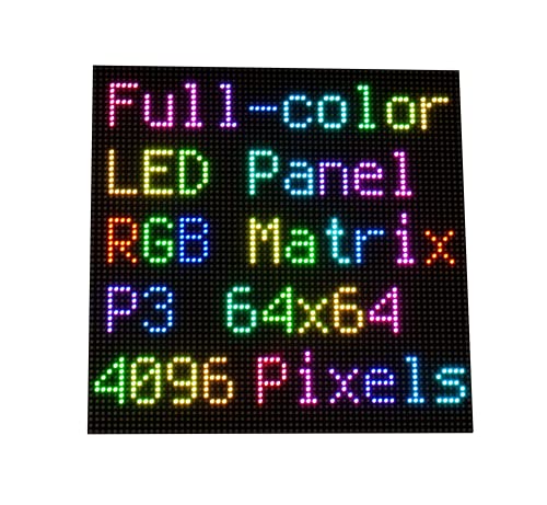 RGB-LED-Matrix-Panel für Raspberry Pi und Ardui, 3 mm Teilung, 64 × 64, 4096 einzelne RGB-LEDs, Helligkeit einstellbar von Coolwell