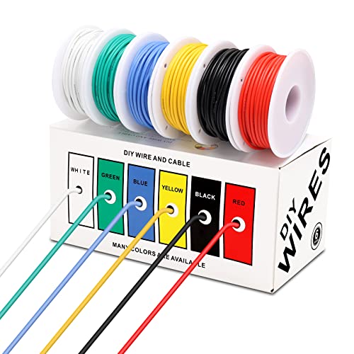 Coomoors 22AWG Elektrischer Kabel 22 Gaug Elektrischer Kabel Silikonkabel 6 Farben jeweils 10 Meter Verzinnter Kupferdraht Mit Silikongummi von Coomoors