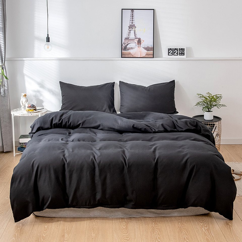 Bettwäsche Polyester, sehr weich und kuschelig, unifarbene Bettwäsche, Coonoor, 3 teilig, zeitlose Bettwäsche mit Reißverschluss von Coonoor