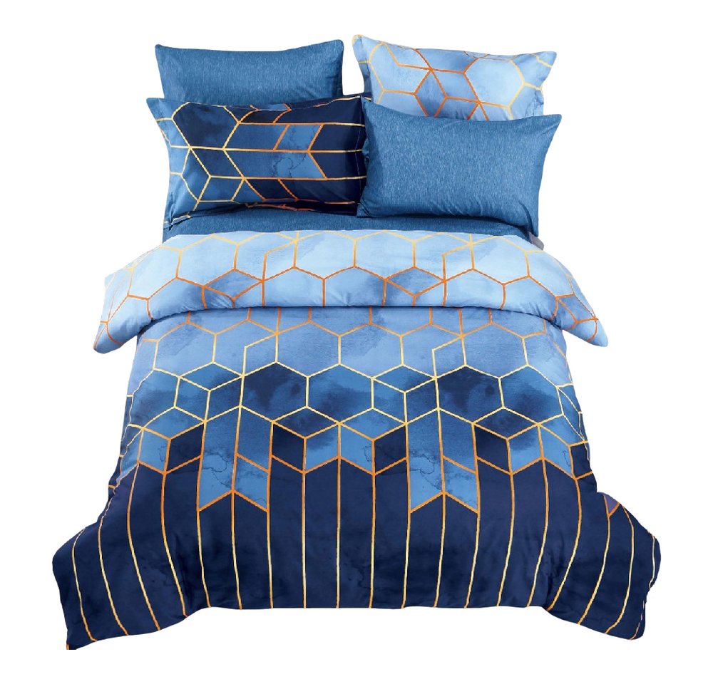 Coonoor Bettwäsche in Gr. 135x200, 200x200 oder 240x220 cm, Microfaser Gestreift Bettwäsche Set, Geometrisch Bettdeckenbezug Modern Deckenbezug Bettwaesche von Coonoor