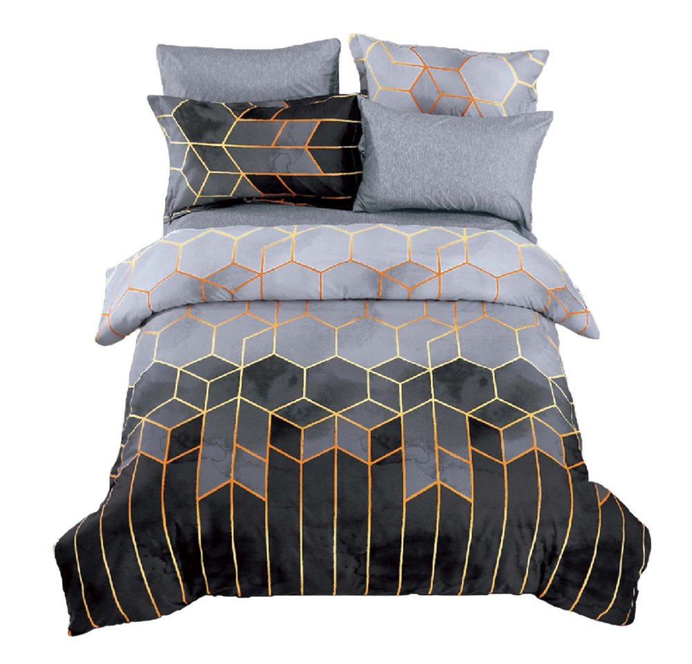 Coonoor Bettwäsche in Gr. 135x200, 200x200 oder 240x220 cm, Microfaser Gestreift Bettwäsche Set, Geometrisch Bettdeckenbezug Modern Deckenbezug Bettwaesche von Coonoor